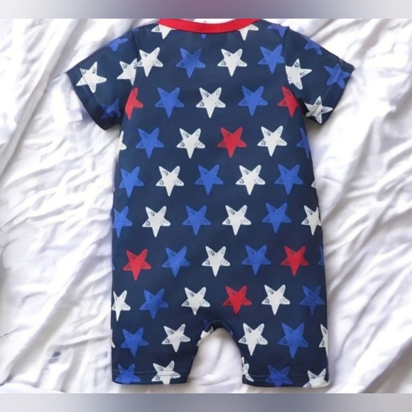 Baby Boy Star Short Sleeve Romper - Picture 2 of 6